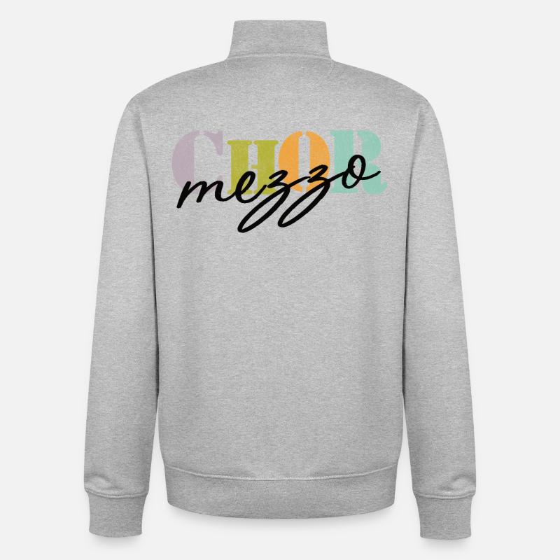 Mezzo-soprano de chœur - Sweat zippé unisexe en coton bio Stanley/Stella - gris chiné