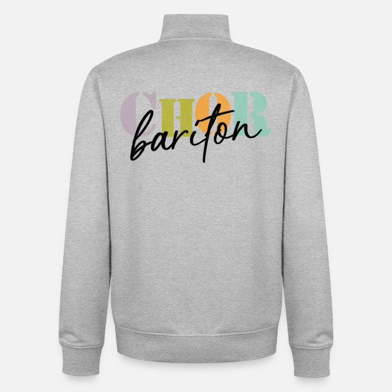 Baryton de chœur - Sweat zippé unisexe en coton bio Stanley/Stella - gris chiné