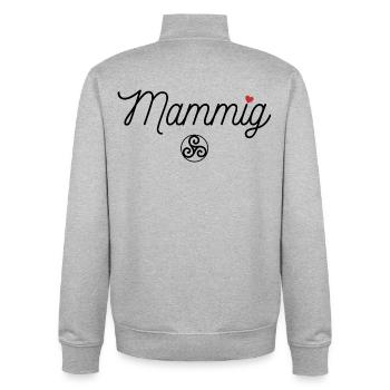Mammig Triskell Fête des mères Bretonne - Sweat zippé unisexe en coton bio Stanley/Stella - gris chiné - Dos - AI Model Male 185 light (185cm)