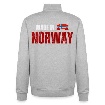 Fabriqué en Norvège, fierté norvégienne - Sweat zippé unisexe en coton bio Stanley/Stella - gris chiné - Dos - AI Model Male 185 light (185cm)