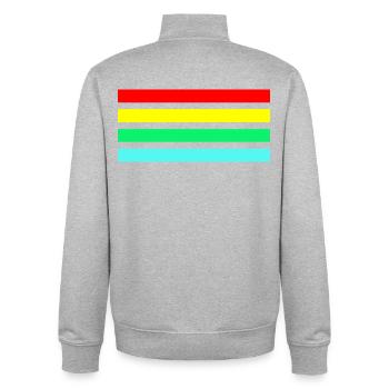 Retro neon arc stripe composition - Unisex Organic Zip Sweatshirt by Stanley/Stella - heather grey - Back - AI Model Male 185 light (185cm)