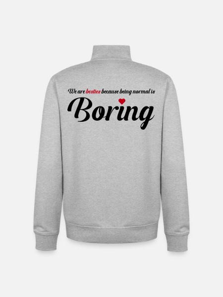 Cœur Besties Conception d’Amitié - Sweat zippé unisexe en coton bio Stanley/Stella - gris chiné