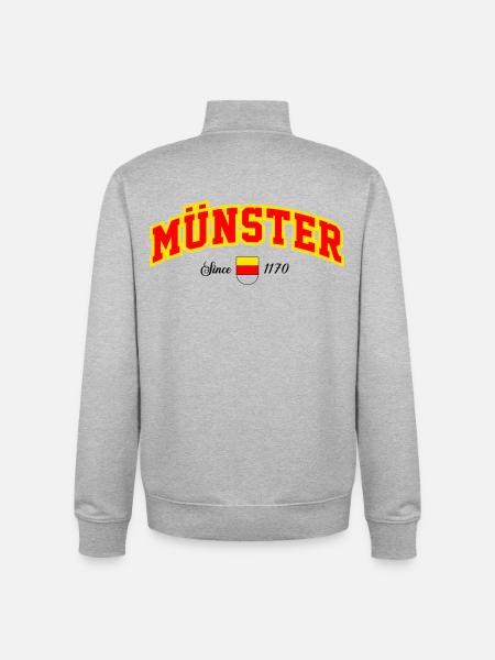 Münster City - Unisex Organic Zip Sweatshirt by Stanley/Stella - heather grey