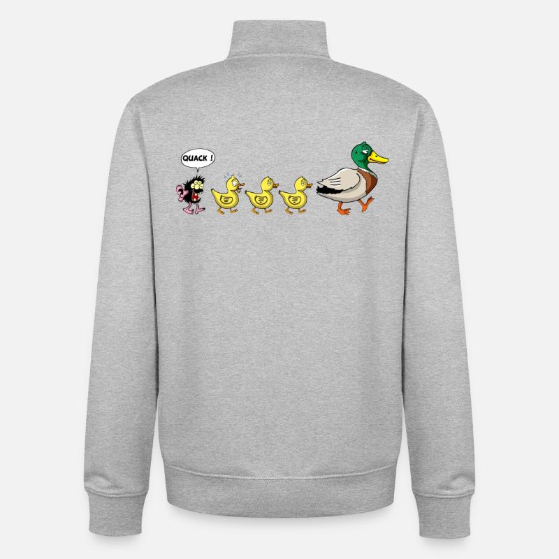 Das hässliche Entlein - Unisex Organic Zip Sweatshirt von Stanley/Stella - Grau meliert