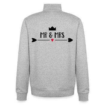 wedding - Unisex Organic Zip Sweatshirt by Stanley/Stella - heather grey - Back - AI Model Male 185 light (185cm)
