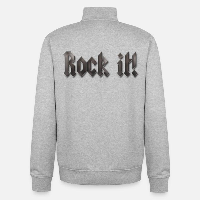 rock it! - Unisex Organic Zip Sweatshirt von Stanley/Stella - Grau meliert