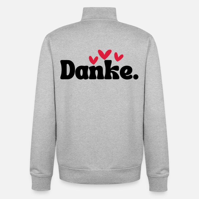 Three Hearts Doodle Pattern - Unisex Organic Zip Sweatshirt by Stanley/Stella - heather grey