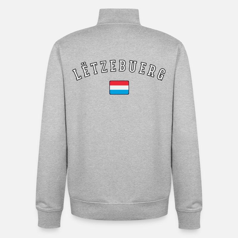 Drapeau du Luxembourg - Sweat zippé unisexe en coton bio Stanley/Stella - gris chiné