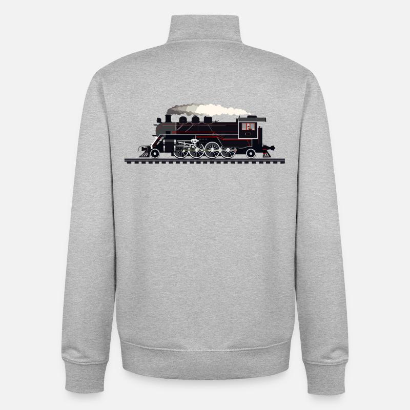 Eisenbahn Grafik - Unisex Organic Zip Sweatshirt von Stanley/Stella - Grau meliert