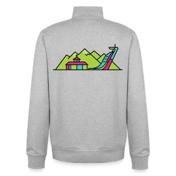 Innsbrucker Stadtsilhuett Goldenes Dach Moderne Kunst - Unisex Organic Zip Sweatshirt von Stanley/Stella - Grau meliert - Hinten - AI Model Male 185 light (185cm)