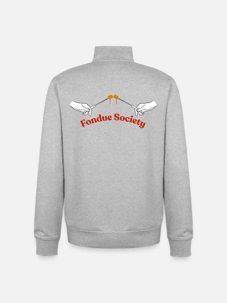 Fondue Society - Unisex Organic Zip Sweatshirt von Stanley/Stella - Grau meliert