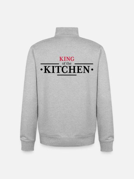 King of the Kitchen - Unisex Organic Zip Sweatshirt by Stanley/Stella - heather grey