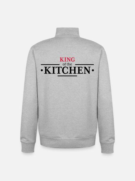 King of the Kitchen - Unisex Organic Zip Sweatshirt by Stanley/Stella - heather grey