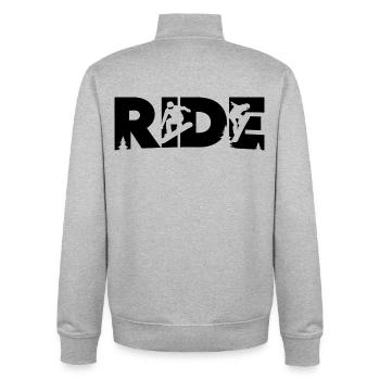 Fahr Snowboard Snowboard Snowboarder - Unisex Organic Zip Sweatshirt von Stanley/Stella - Grau meliert - Hinten - AI Model Male 185 light (185cm)
