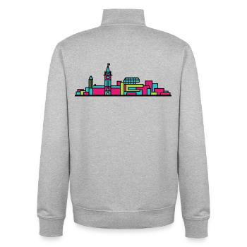 Ottawa City Skyline Parliament Hill Line Art - Unisex Organic Zip Sweatshirt von Stanley/Stella - Grau meliert - Hinten - AI Model Male 185 light (185cm)