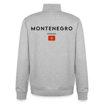 Montenegrinischer Stolz, minimalistisches, elegantes Design - Unisex Organic Zip Sweatshirt von Stanley/Stella - Grau meliert - Hinten - AI Model Male 185 light (185cm)