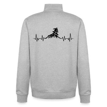 Snowboard-Herzschlag-Snowboarden - Unisex Organic Zip Sweatshirt von Stanley/Stella - Grau meliert - Hinten - AI Model Male 185 light (185cm)