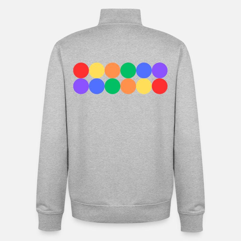 Fierté arc-en-ciel - Sweat zippé unisexe en coton bio Stanley/Stella - gris chiné