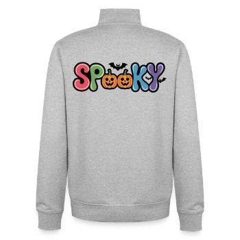 Spooky lustige Halloweenkürbisse - Unisex Organic Zip Sweatshirt von Stanley/Stella - Grau meliert - Hinten - AI Model Male 185 light (185cm)
