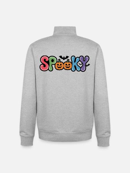 Spooky funny Halloween pumpkins - Unisex Organic Zip Sweatshirt by Stanley/Stella - heather grey