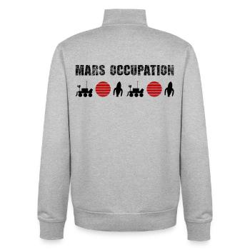 Doppelte Mars Rotsonnen-Konstellation - Unisex Organic Zip Sweatshirt von Stanley/Stella - Grau meliert - Hinten - AI Model Male 185 light (185cm)