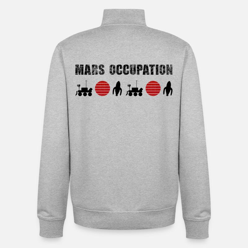 Double Mars Red Sun Constellation - Unisex Organic Zip Sweatshirt by Stanley/Stella - heather grey