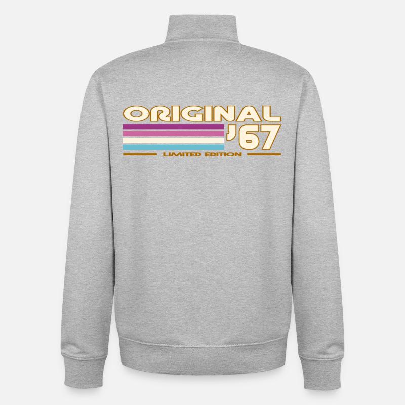 1967 - Unisex Organic Zip Sweatshirt by Stanley/Stella - heather grey