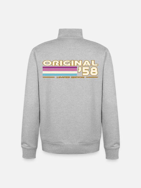 1958 - Unisex Organic Zip Sweatshirt by Stanley/Stella - heather grey
