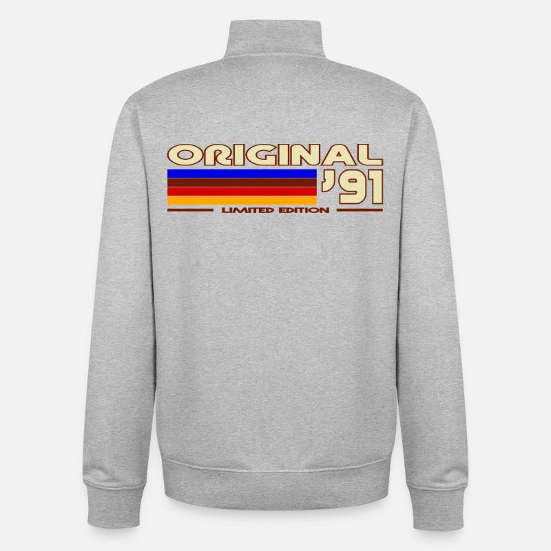 Retro 1991 Rainbow - Unisex Organic Zip Sweatshirt von Stanley/Stella - Grau meliert