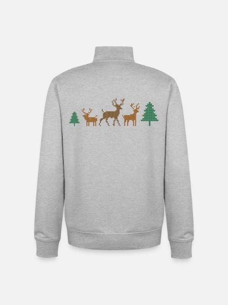 Noël - Sweat zippé unisexe en coton bio Stanley/Stella - gris chiné