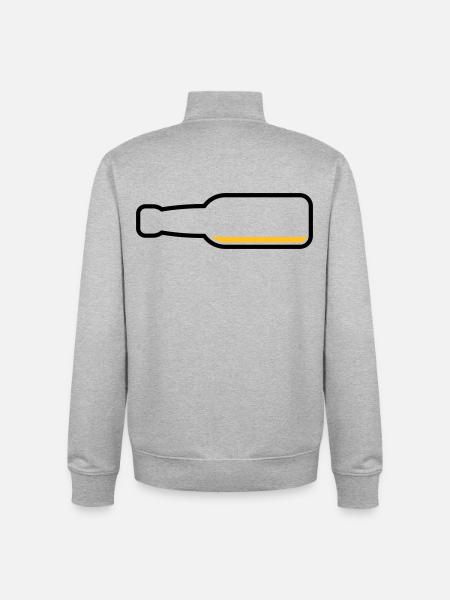 Bottiglia di birra vuota (Simbolo birra / POS 2C) - Felpa unisex con zip in cotone biologico di Stanley/Stella - grigio melange