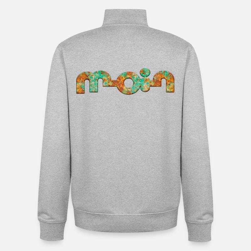 Bonjour - Sweat zippé unisexe en coton bio Stanley/Stella - gris chiné