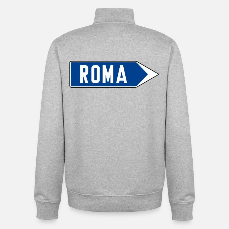 Segnale_stradale_italiano_1959_-_segnale_di_dir - Unisex Organic Zip Sweatshirt von Stanley/Stella - Grau meliert