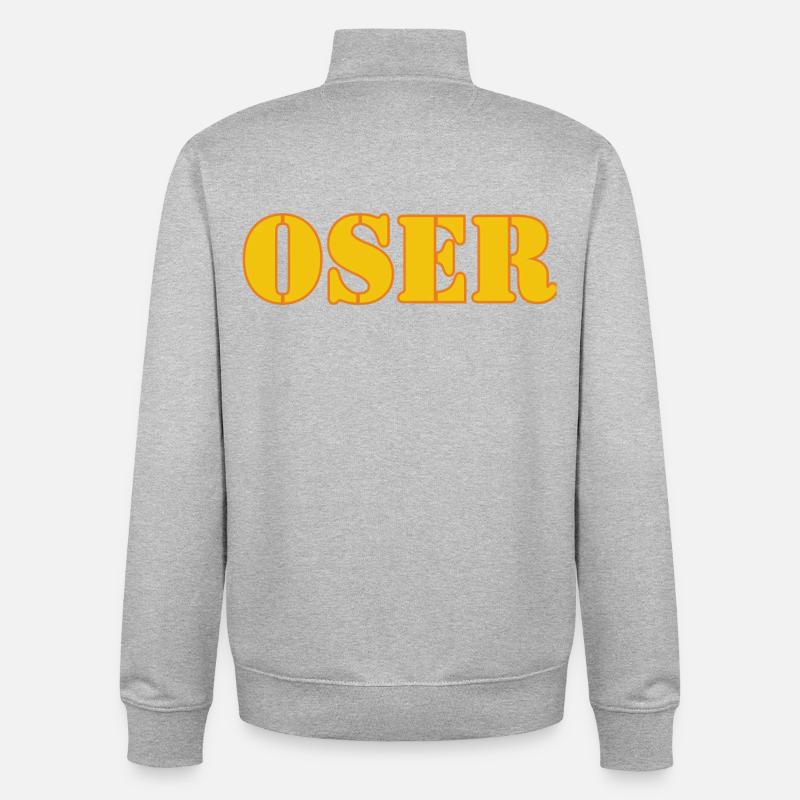 OSER - Sweat zippé unisexe en coton bio Stanley/Stella - gris chiné