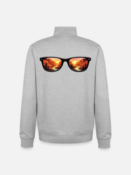 Desert Canyon Sunset Sunglasses - Unisex Organic Zip Sweatshirt von Stanley/Stella - Grau meliert