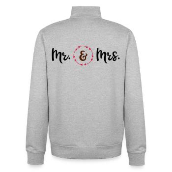 wedding - Unisex Organic Zip Sweatshirt by Stanley/Stella - heather grey - Back - AI Model Male 185 light (185cm)
