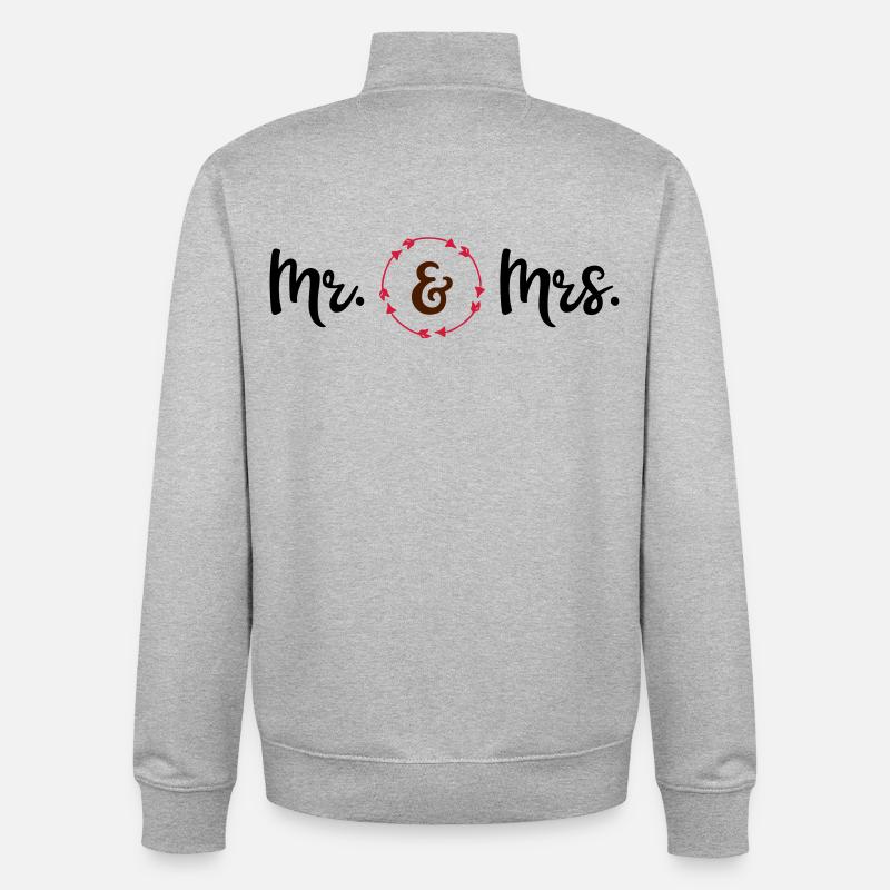 mariage - Sweat zippé unisexe en coton bio Stanley/Stella - gris chiné