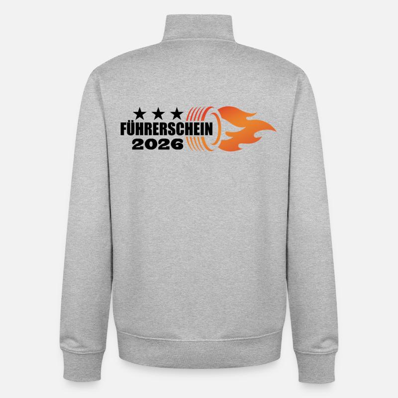 Driver's license passed 2026 - Driver's license - Unisex Organic Zip Sweatshirt by Stanley/Stella - heather grey