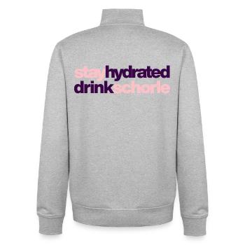 stay hydrated - drink schorle - Unisex Organic Zip Sweatshirt von Stanley/Stella - Grau meliert - Hinten - AI Model Male 185 light (185cm)