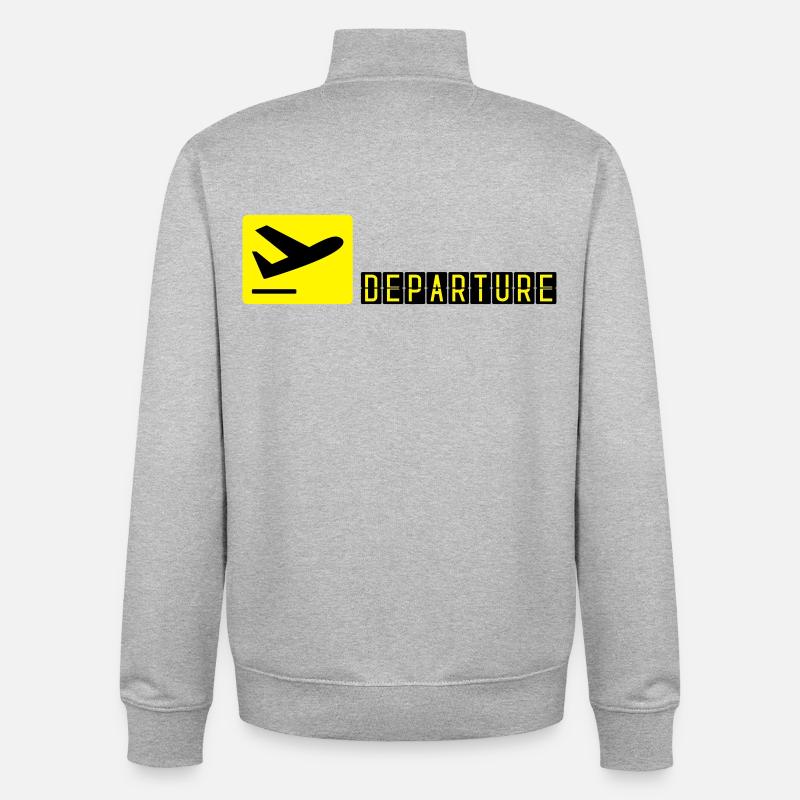 Airplane taking off - Unisex Organic Zip Sweatshirt by Stanley/Stella - heather grey