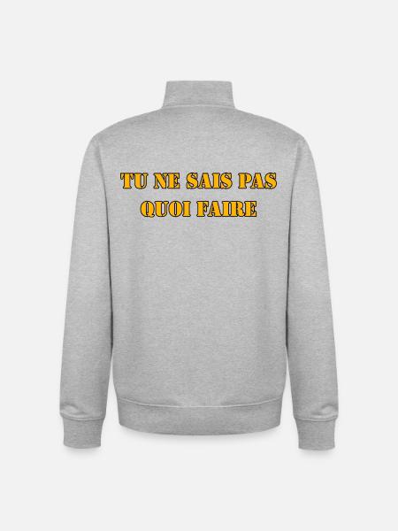 TU NE SAIS PAS QUOI FAIRE - Sweat zippé unisexe en coton bio Stanley/Stella - gris chiné