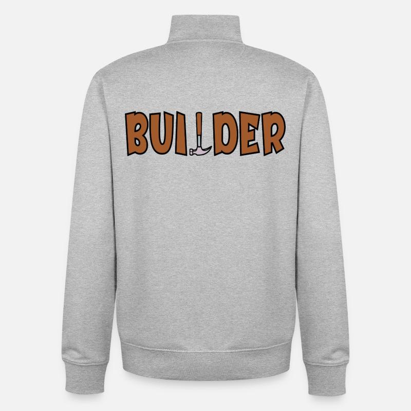 Craftsman Dad Builder - Unisex Organic Zip Sweatshirt by Stanley/Stella - heather grey