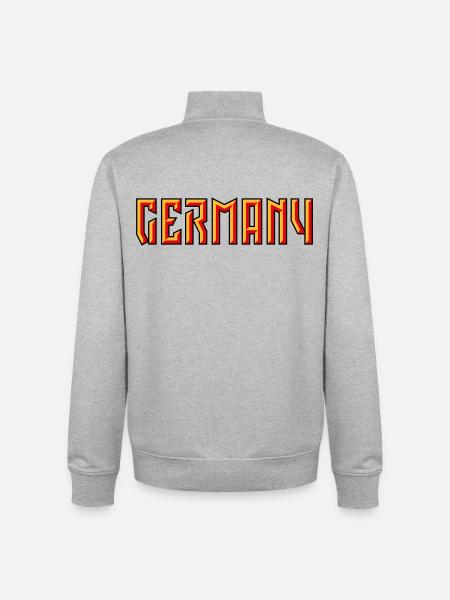Germany Lettering (Relief / 3D / 3C) - Unisex Organic Zip Sweatshirt by Stanley/Stella - heather grey