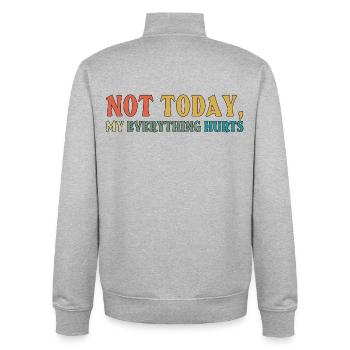 Not Today Fibromyalgia Awareness - Unisex Organic Zip Sweatshirt by Stanley/Stella - heather grey - Back - AI Model Male 185 light (185cm)