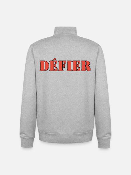 DÉFIER - Sweat zippé unisexe en coton bio Stanley/Stella - gris chiné