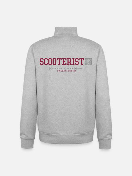 Scooterist Urban Skull Emblem - Unisex Organic Zip Sweatshirt by Stanley/Stella - heather grey
