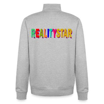 RealityStar color explosion - Unisex Organic Zip Sweatshirt by Stanley/Stella - heather grey - Back - AI Model Male 185 light (185cm)