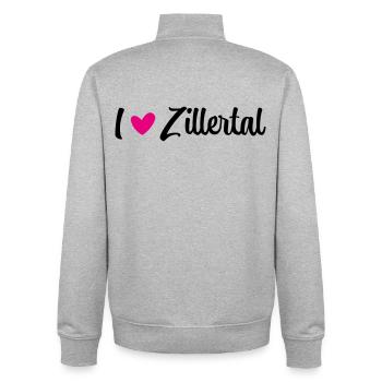 I love Zillertal - Unisex Organic Zip Sweatshirt von Stanley/Stella - Grau meliert - Hinten - AI Model Male 185 light (185cm)