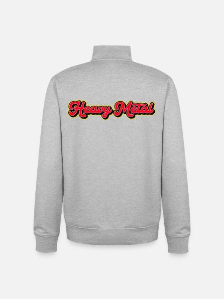 Retro Heavy Metal Typography - Unisex Organic Zip Sweatshirt by Stanley/Stella - heather grey