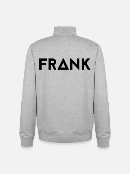 Prénom Frank - Sweat zippé unisexe en coton bio Stanley/Stella - gris chiné